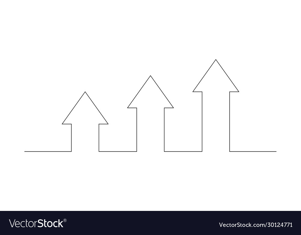 Continuous line three arrows up