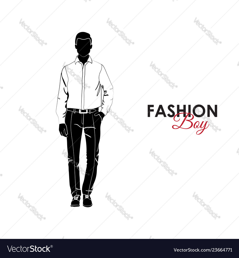 Fashionable guy fashion silhouette