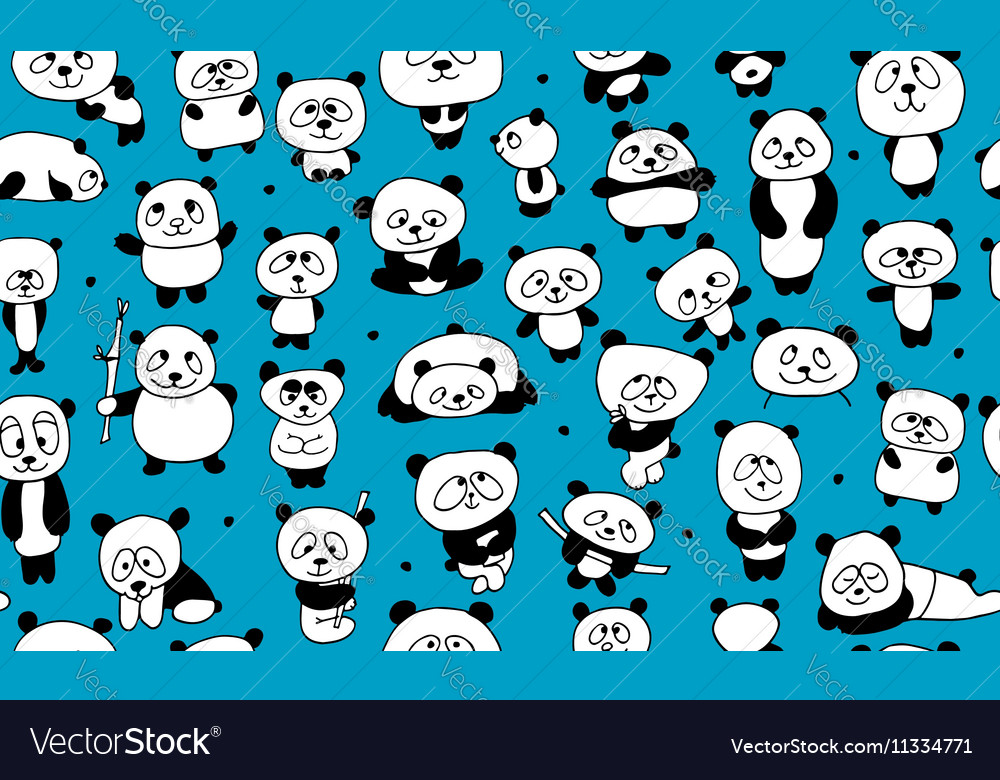 Funny pandas seamless pattern for your design