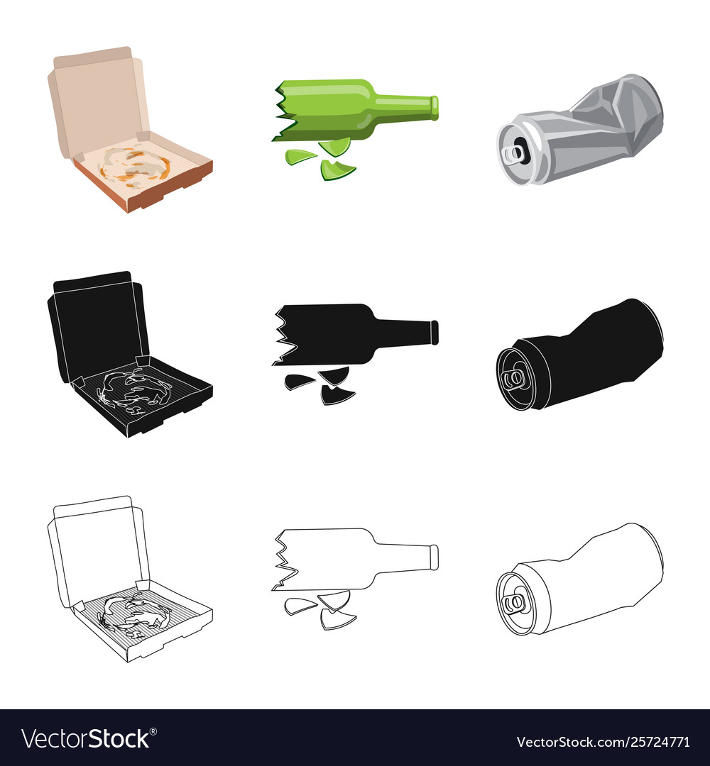 Isolated object dump and sort logo set vector image Isolated object dump and sort logo set