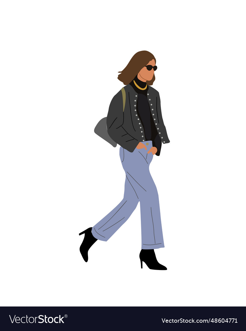 Modern business woman walking in casual outfit vector image Modern business woman walking in casual outfit