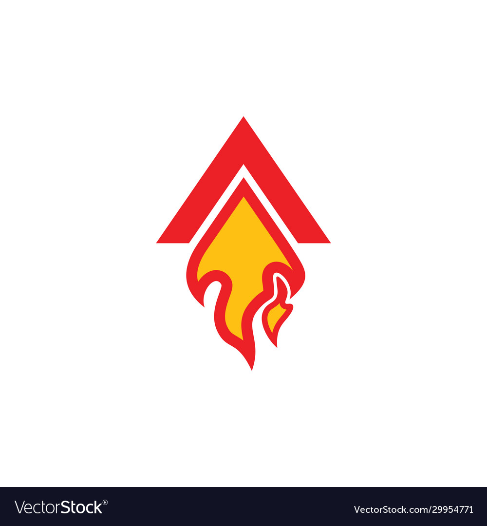 Motion arrow rocket fire symbol colorful logo