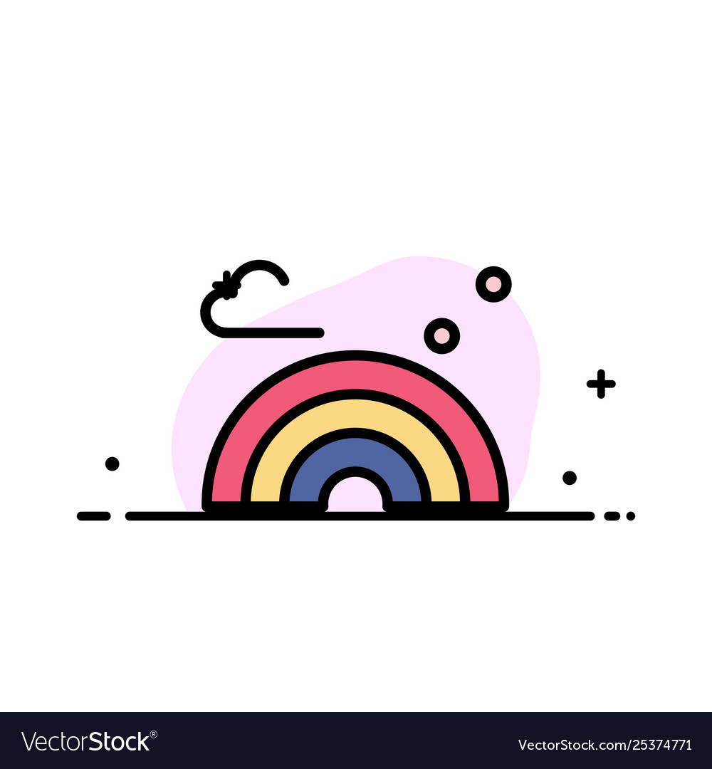 Nature rainbow spring wave business flat line