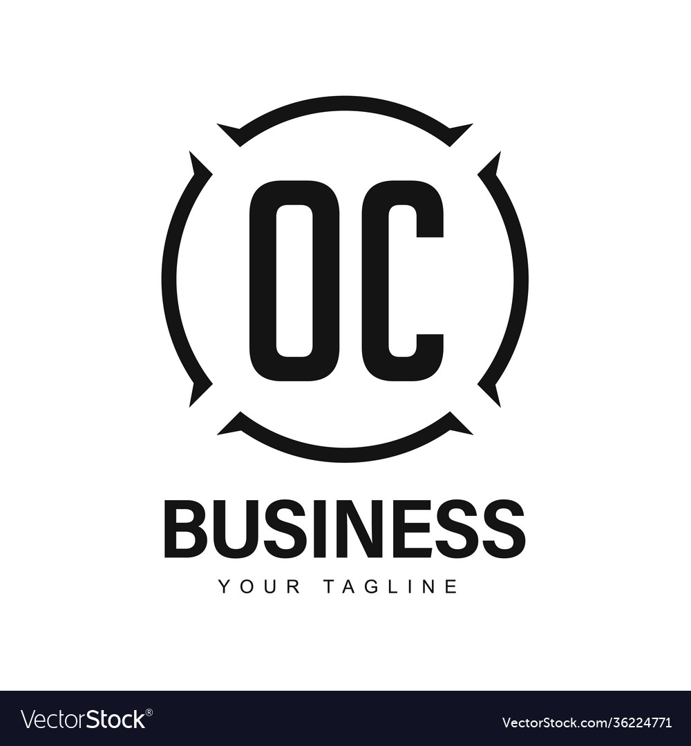 Oc initial a logo design with abstract style vector image Oc initial a logo design with abstract style