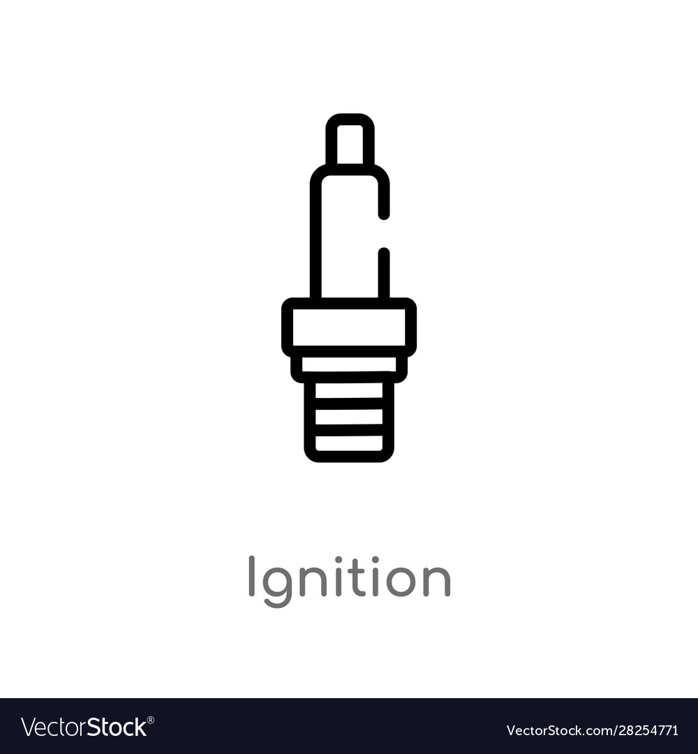 Outline ignition icon isolated black simple line