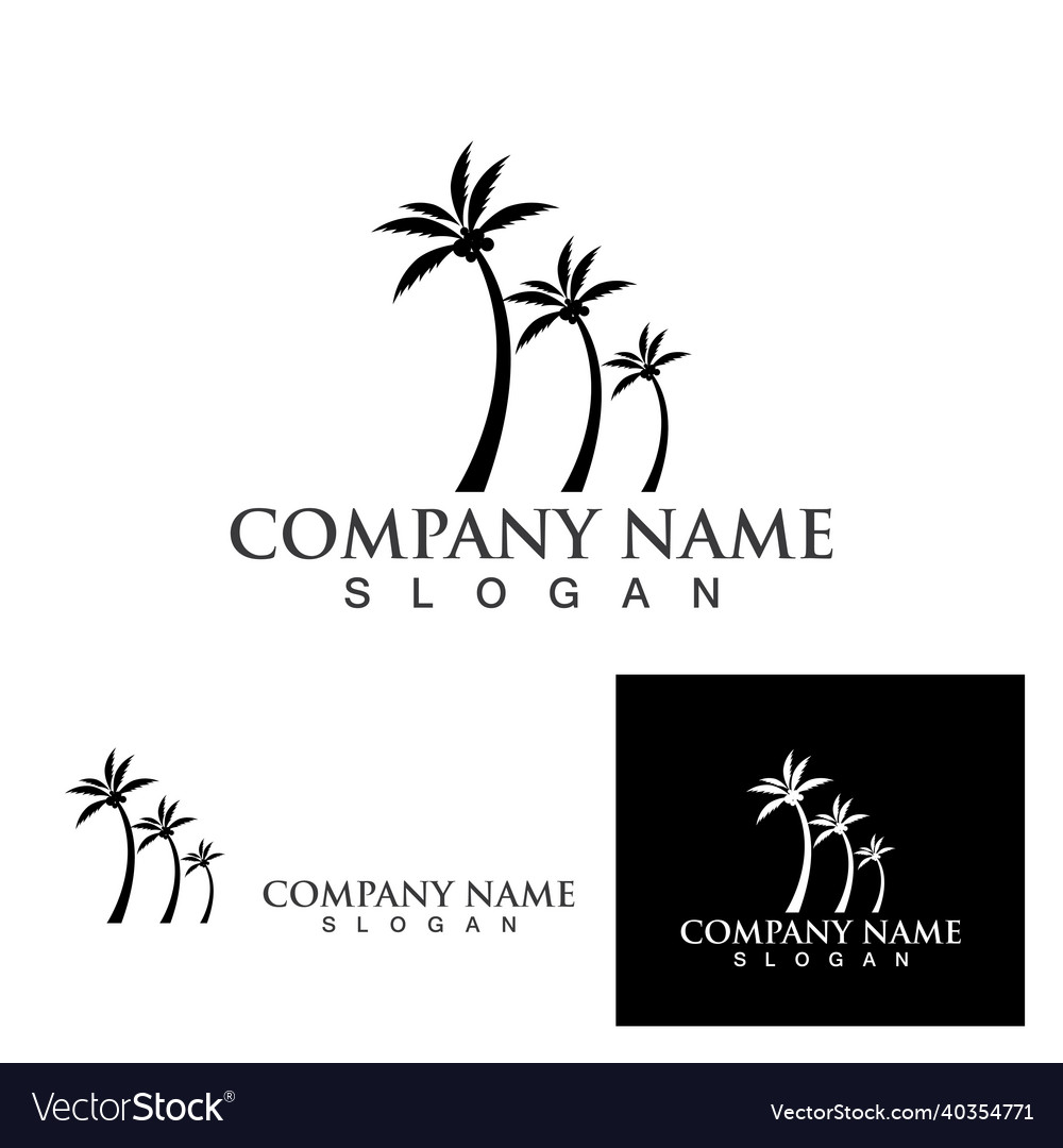 Palm tree summer logo template Royalty Free Vector Image