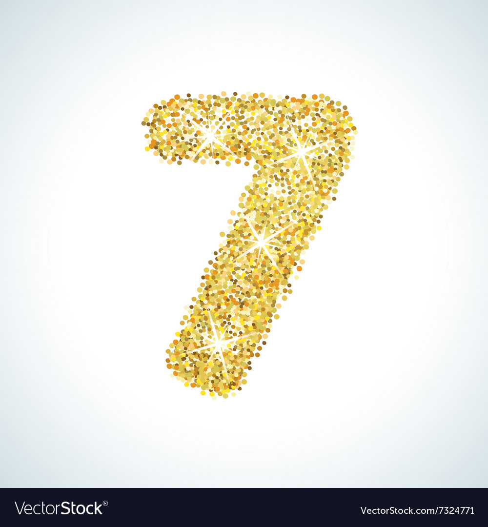 Seven number in golden style Royalty Free Vector Image