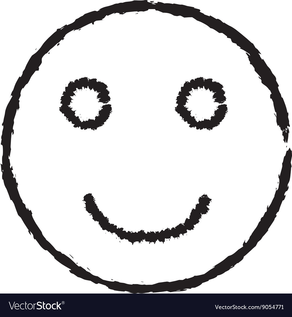 Smile Face Grunge Icon Symbol Emoji Royalty Free Vector