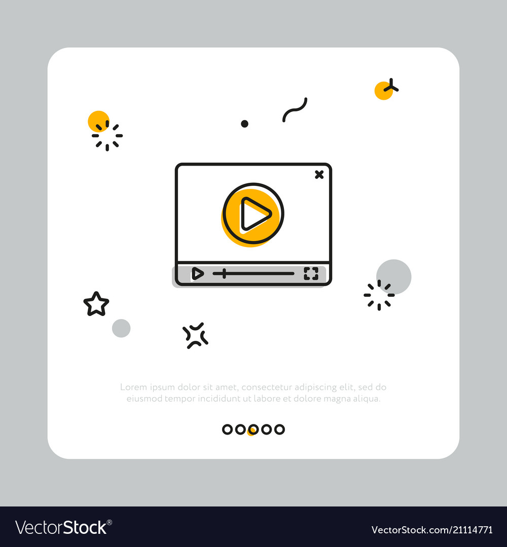 Video player button on white