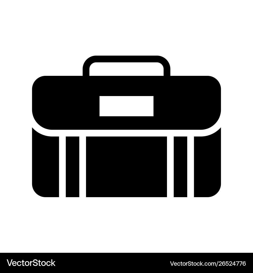 Briefcase baggage solid style icon Royalty Free Vector Image
