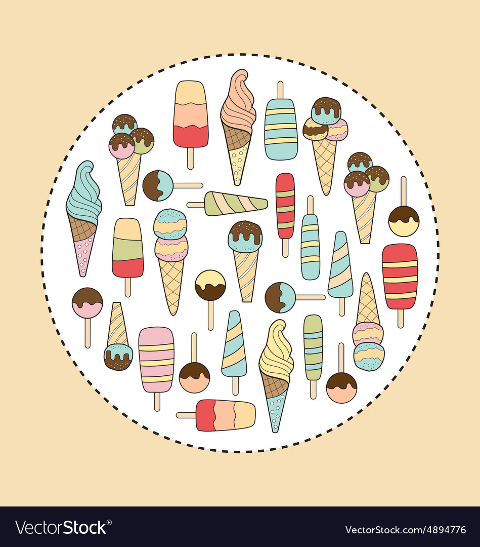 Ice cream in circle