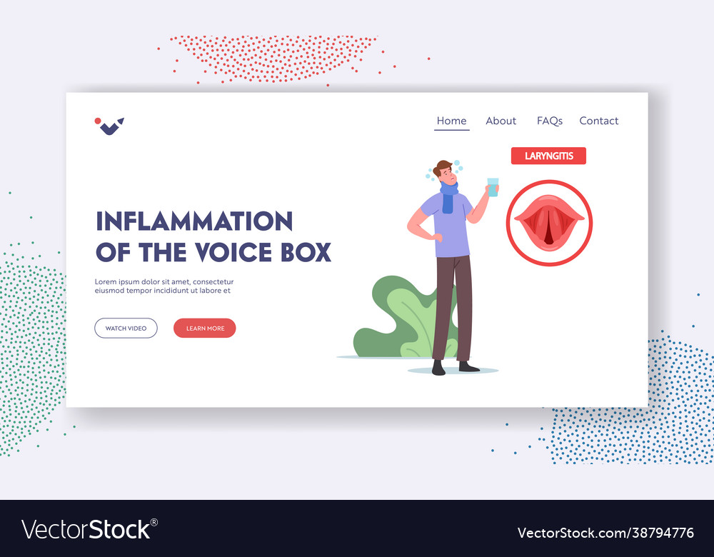 inflammation-voice-box-landing-page-royalty-free-vector