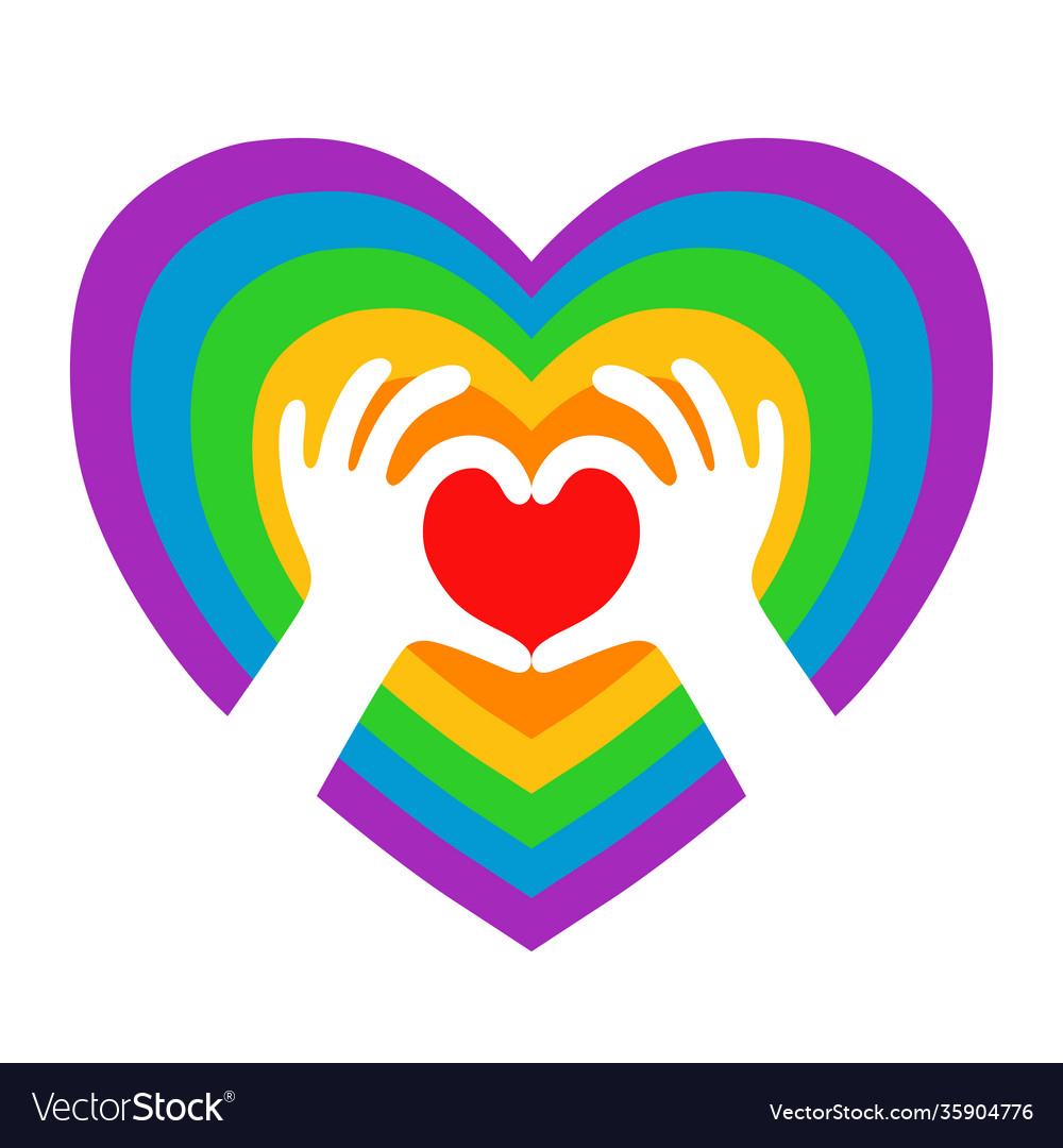 Lgbt community pride concept with rainbow heart