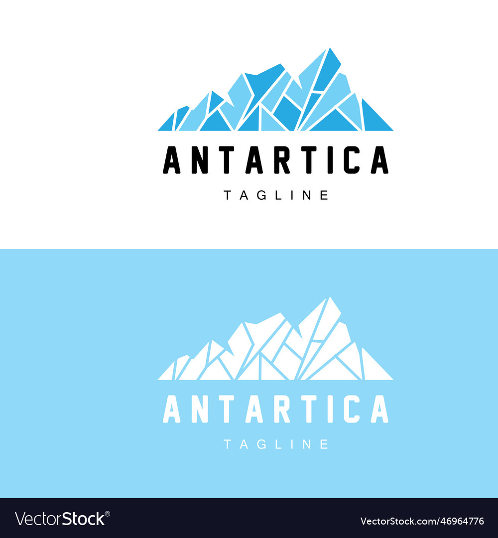 Mountain logo antarctic iceberg logo design Vector Image