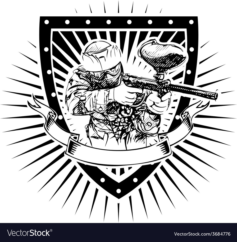Paintball shield Royalty Free Vector Image VectorStock