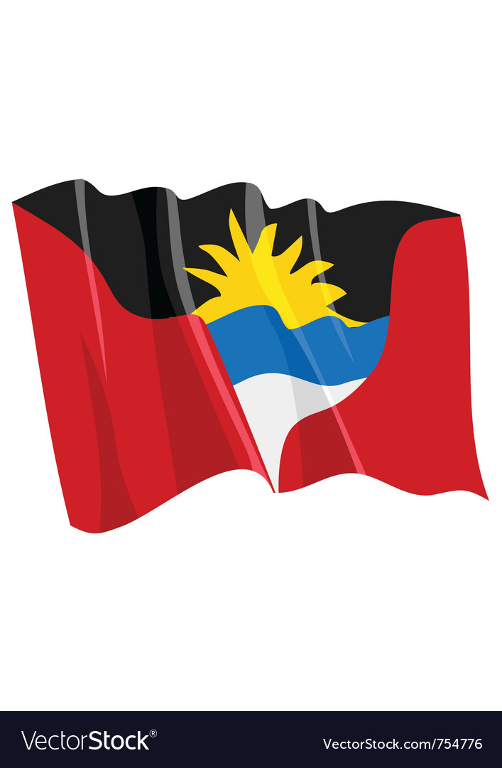 Politische Waving Flagge von Antigua und Barbuda