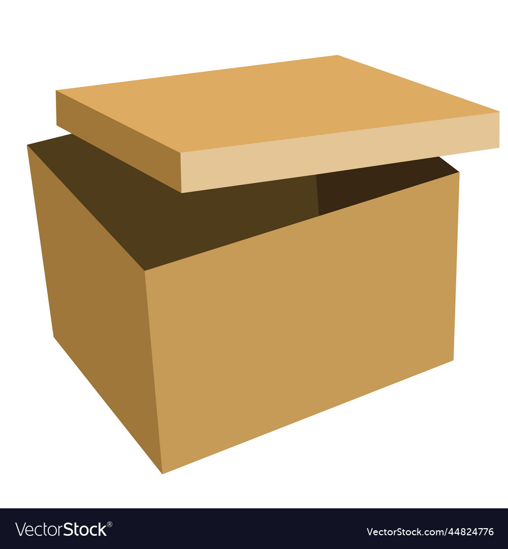 Rectangular deep box for moving or storage vector image Rectangular deep box for moving or storage