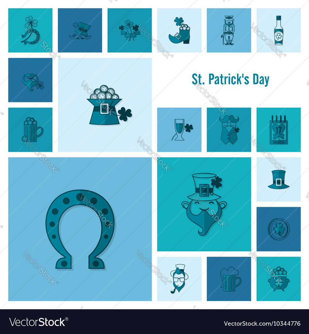 Saint patricks day icon set Royalty Free Vector Image