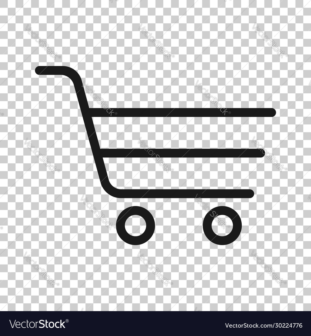 Shopping cart icon in flat style trolley on white Vector Image