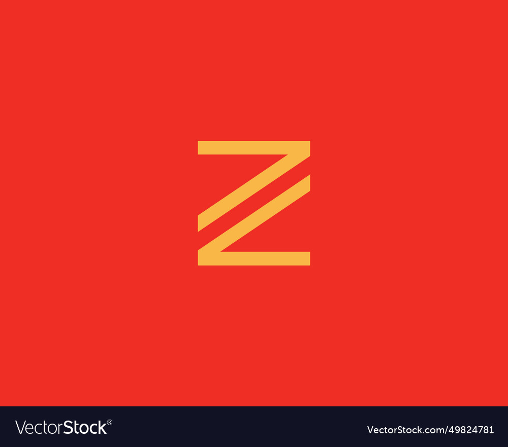 Abstract letter z from lines logo minimalist flat