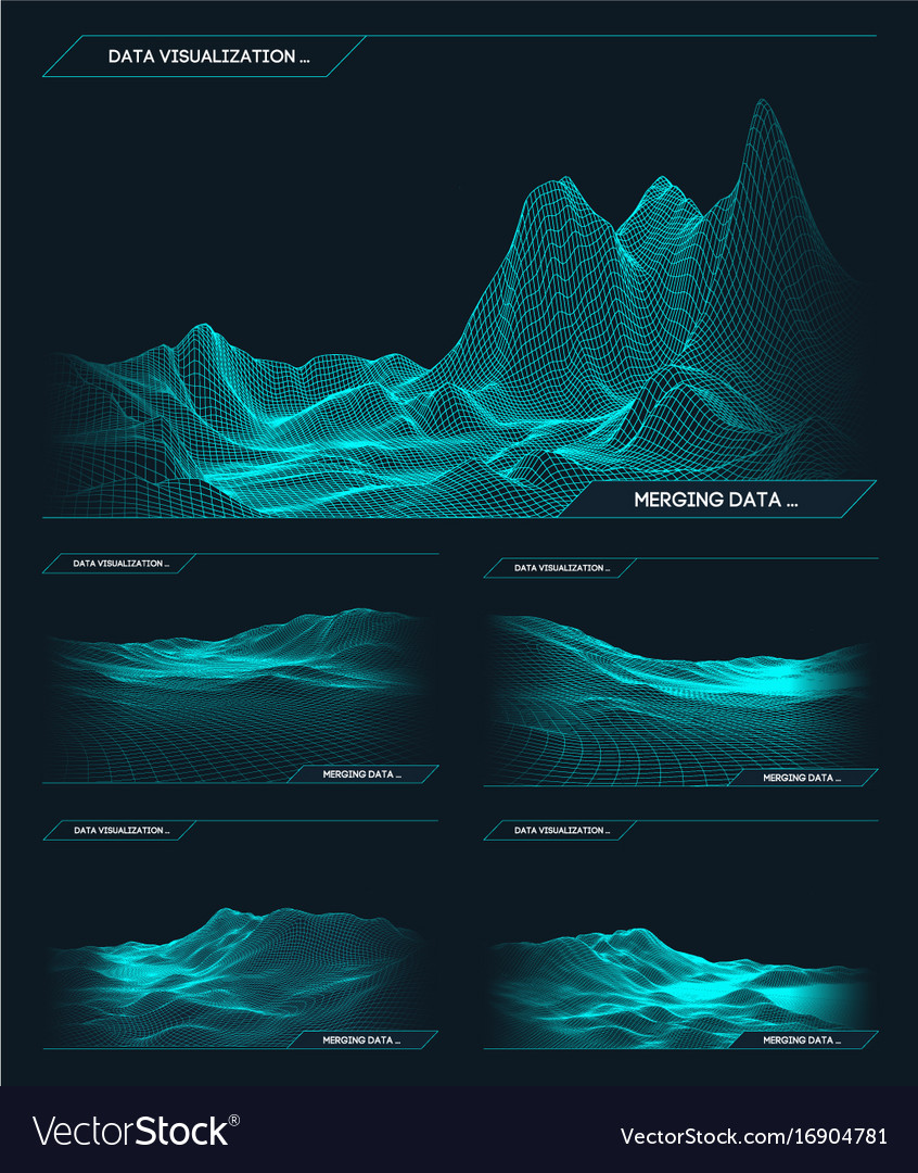 Abstract wireframe landscape background