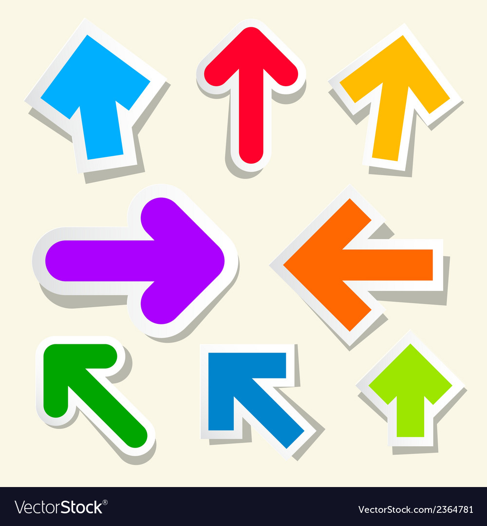 Colorful paper arrows set Royalty Free Vector Image