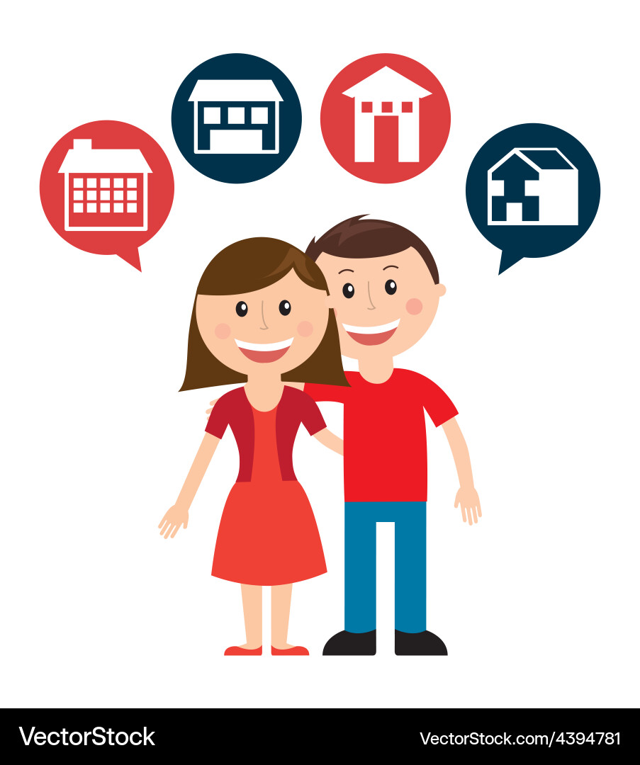 Cute couple Royalty Free Vector Image - VectorStock