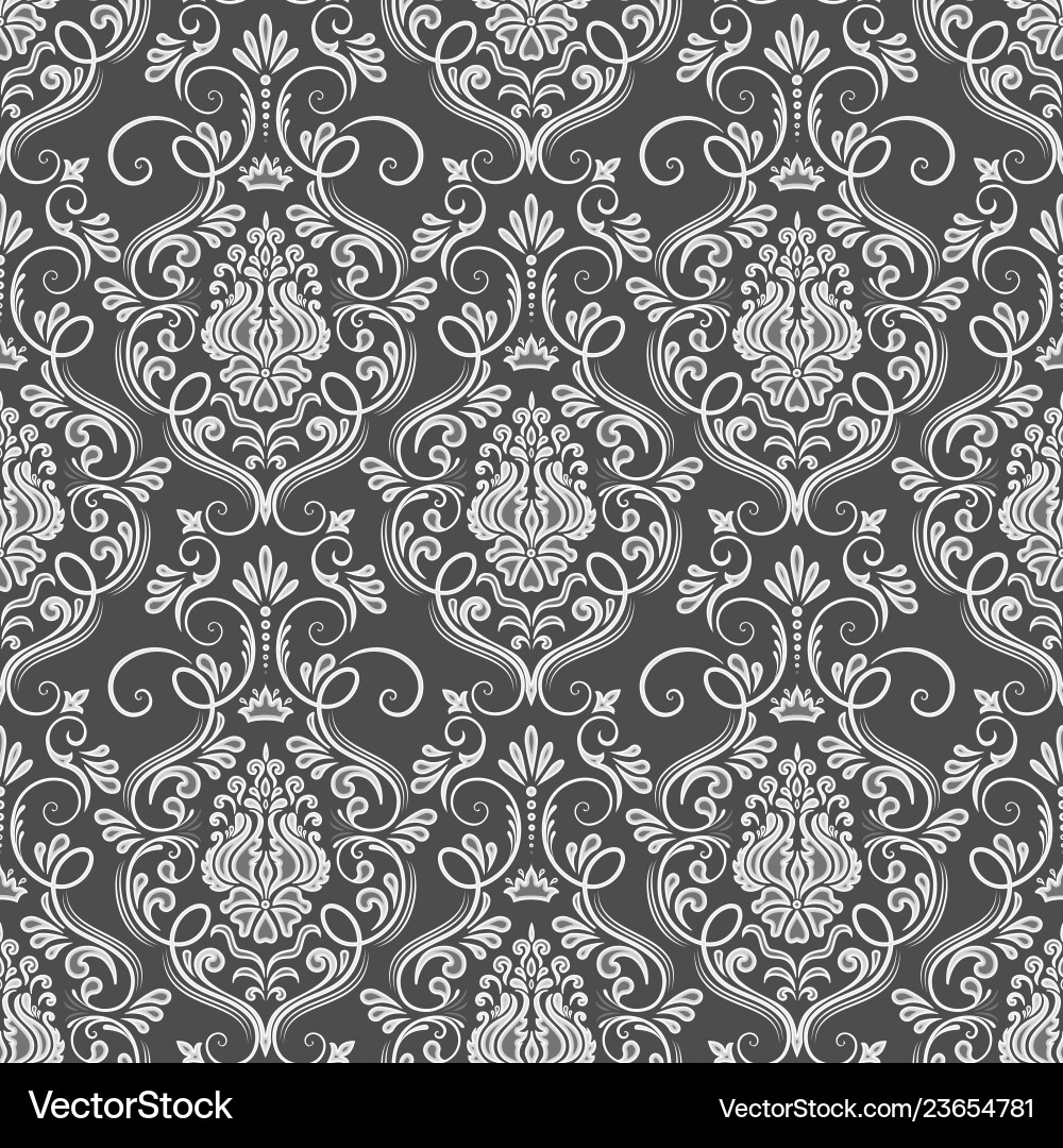 Damask seamless pattern background Royalty Free Vector Image