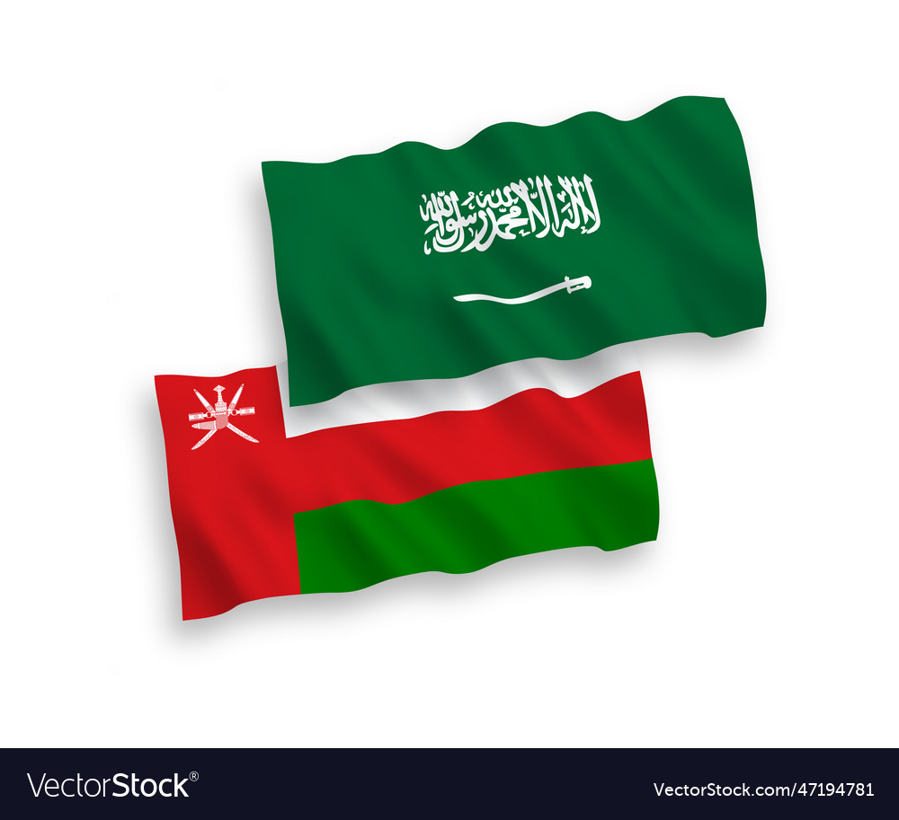 Flags of saudi arabia and sultanate oman Vector Image