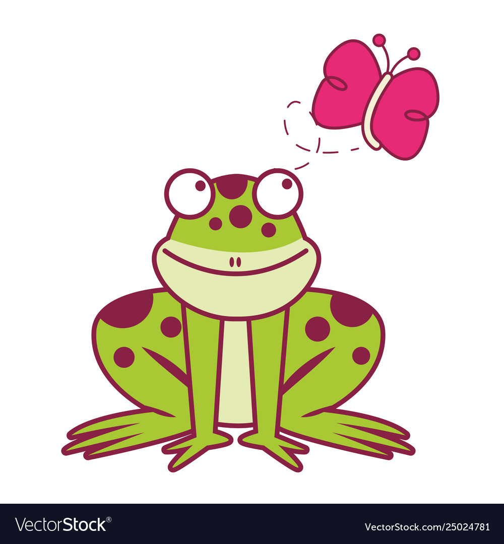 Frog And Butterfly Royalty Free Vector Image - Vectorstock