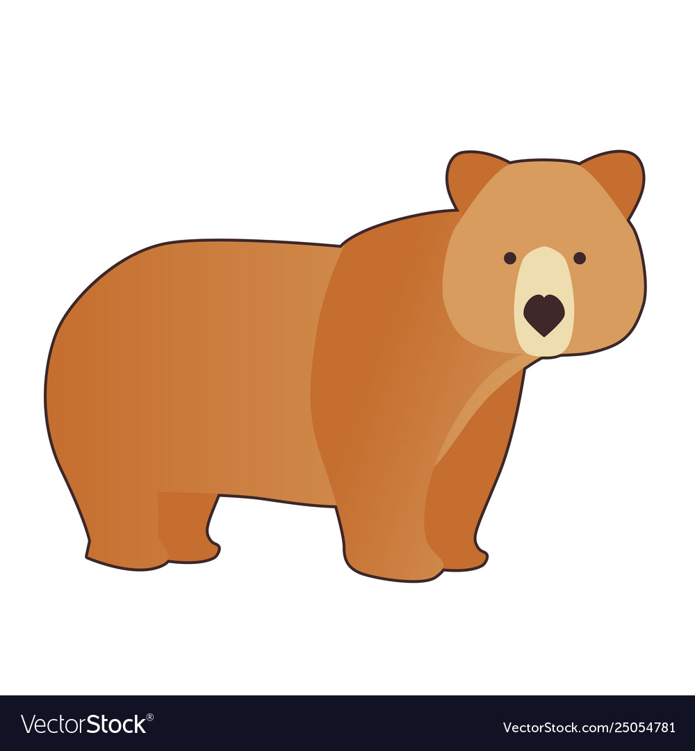 Funny brown bear in cartoon style isolated Vector Image