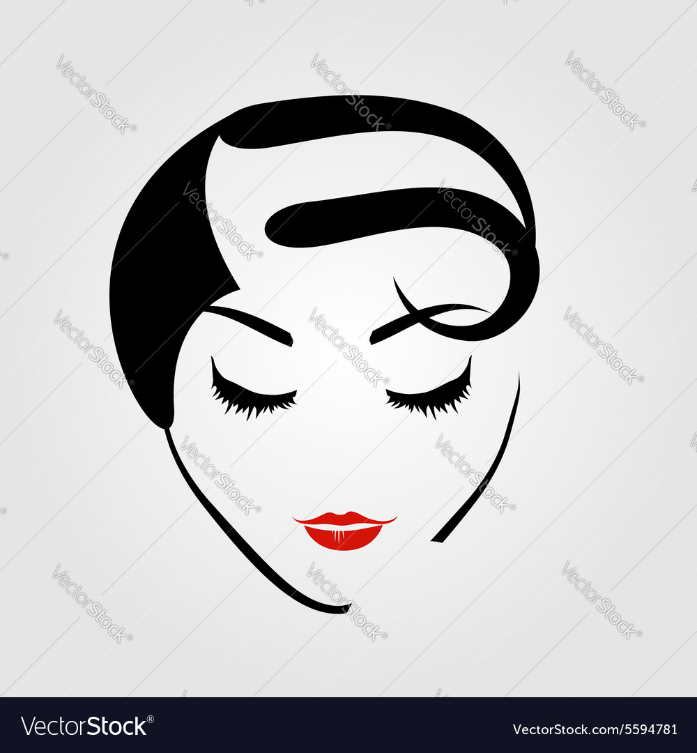 Graphic Of A Woman With Vintage Hairstyle Vector Image