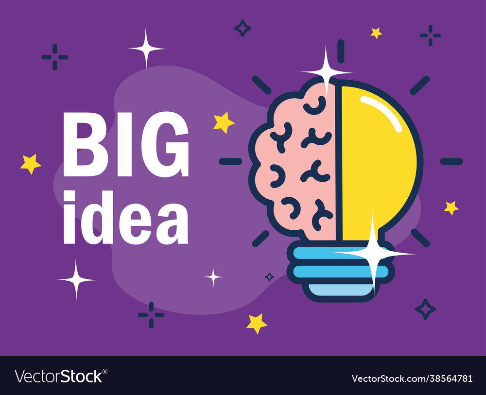 Half light bulb and brain Royalty Free Vector Image
