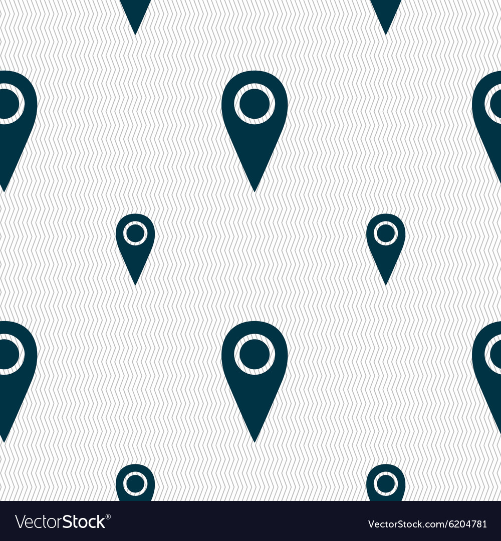 Map pointer icon sign seamless pattern