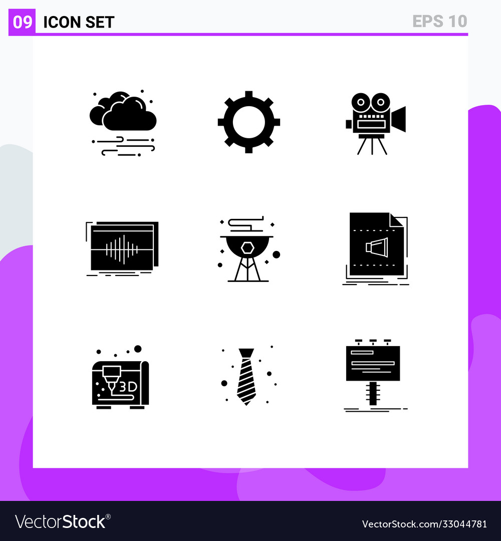 Pictograph set 9 simple solid glyphs cook