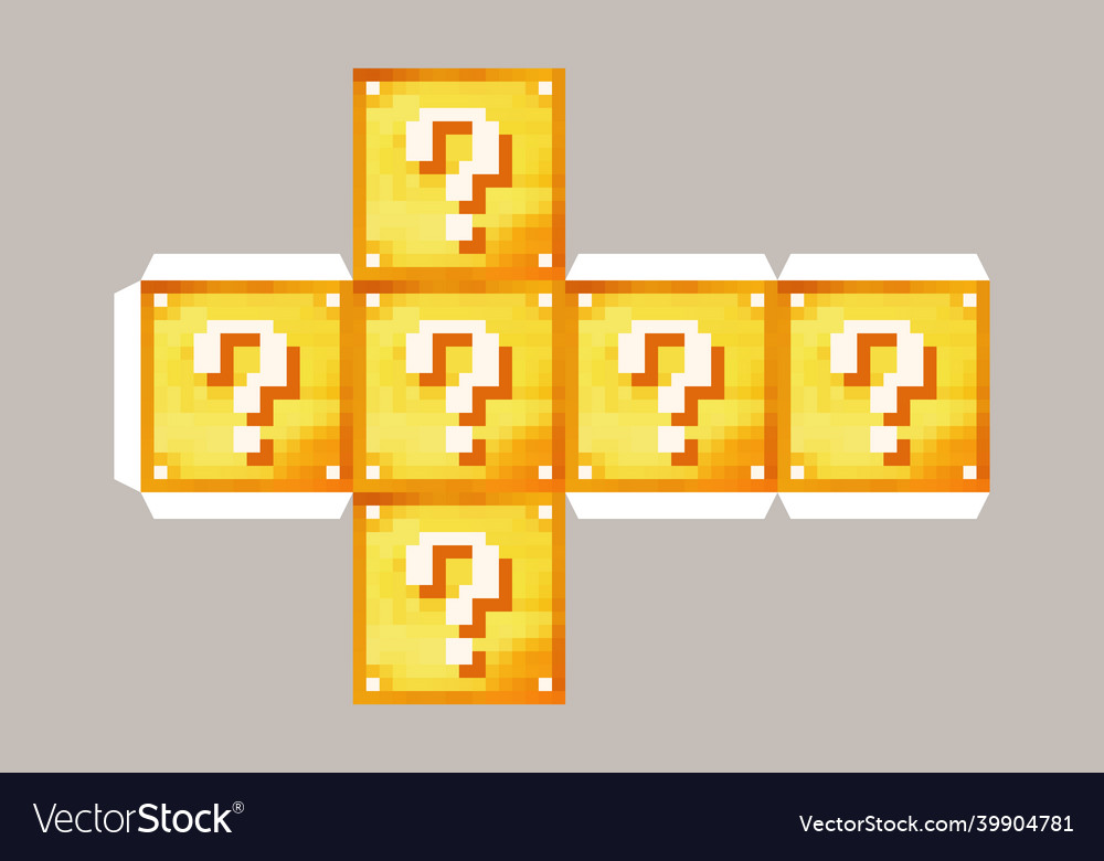 Question box lucky block color pixel Royalty Free Vector