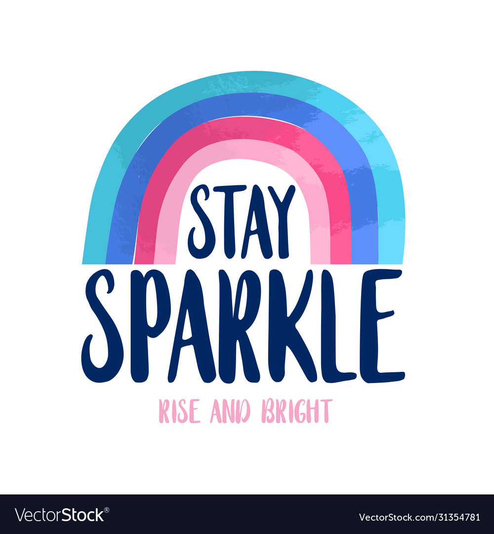 Rainbow print design with slogan vector image Rainbow print design with slogan