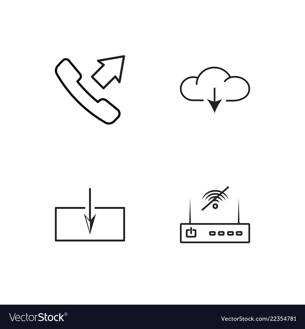 Web simple outlined icons set