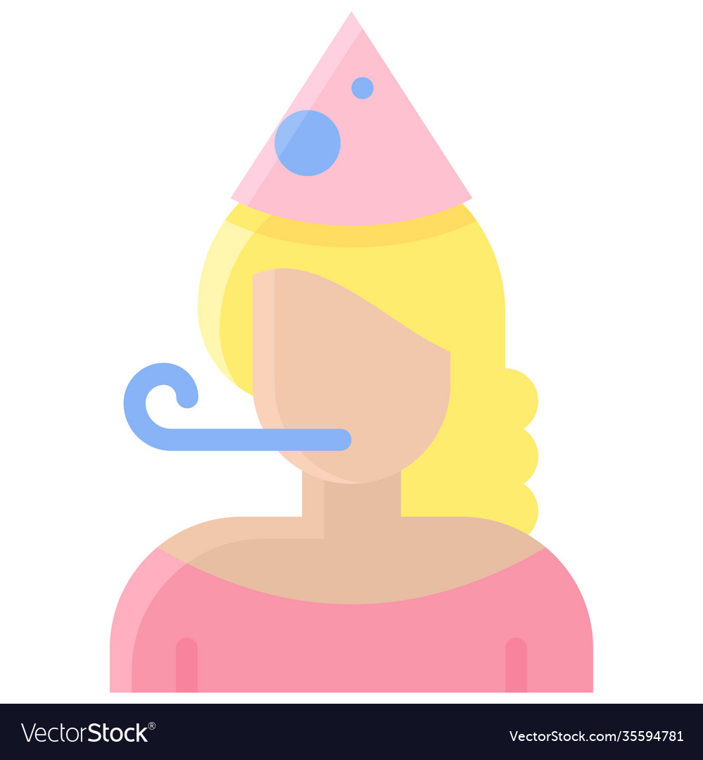 Frau tragen Party Hut Ikone Geburtstag
