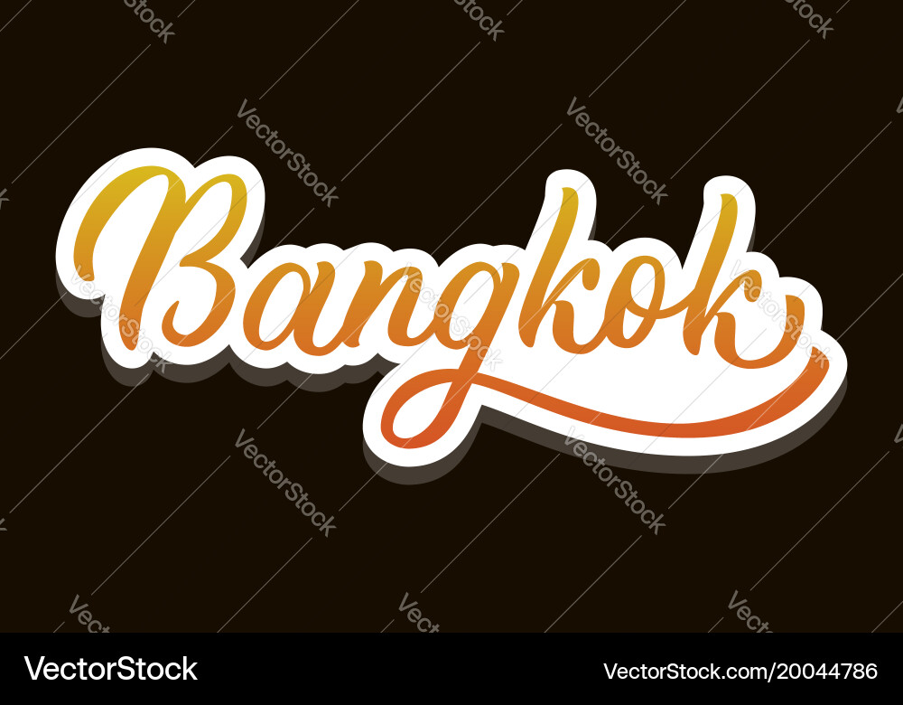 Bangkok Lettering Art Royalty Free Vector Image