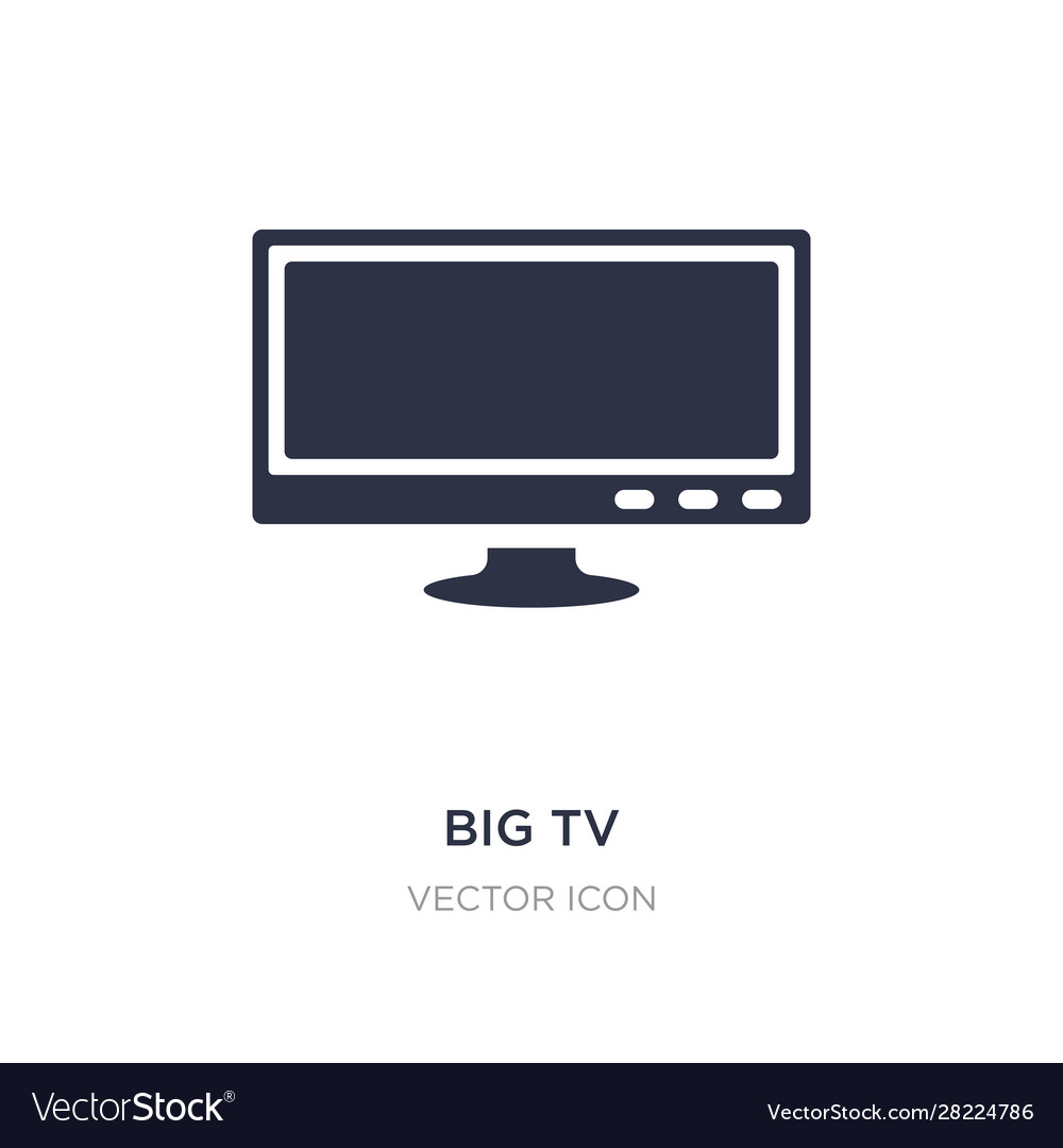 Big tv icon on white background simple element