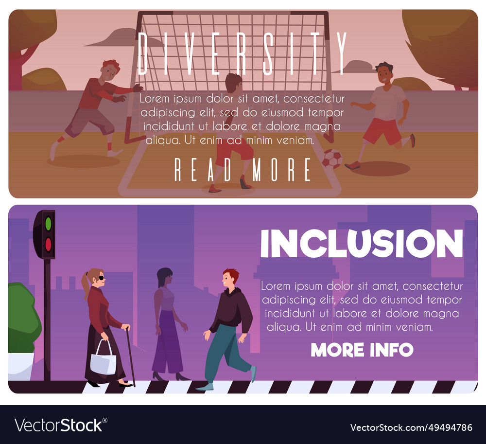 Diversity and inclusion concept web banners Vector Image