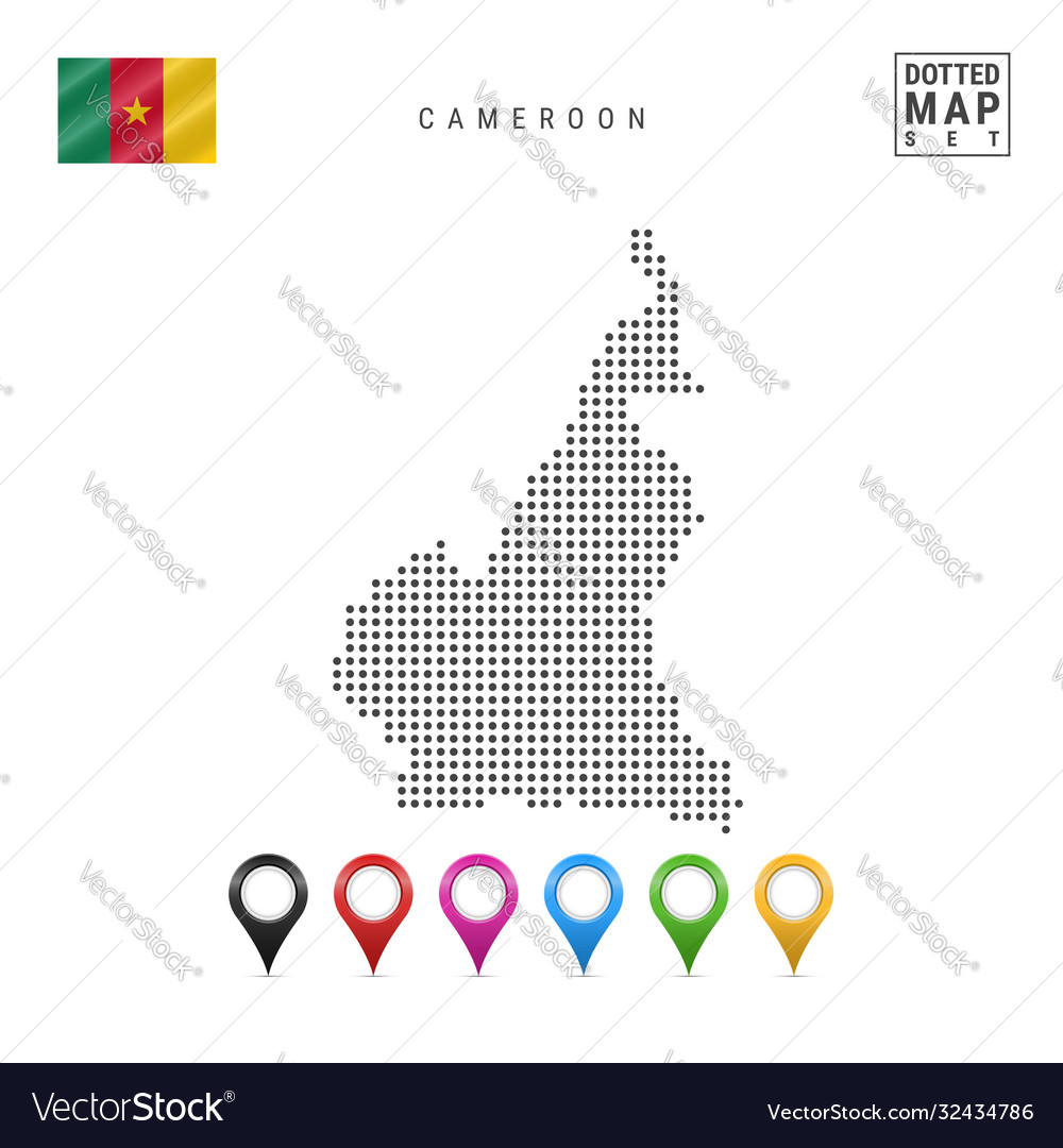 Dotted map cameroon simple silhouette