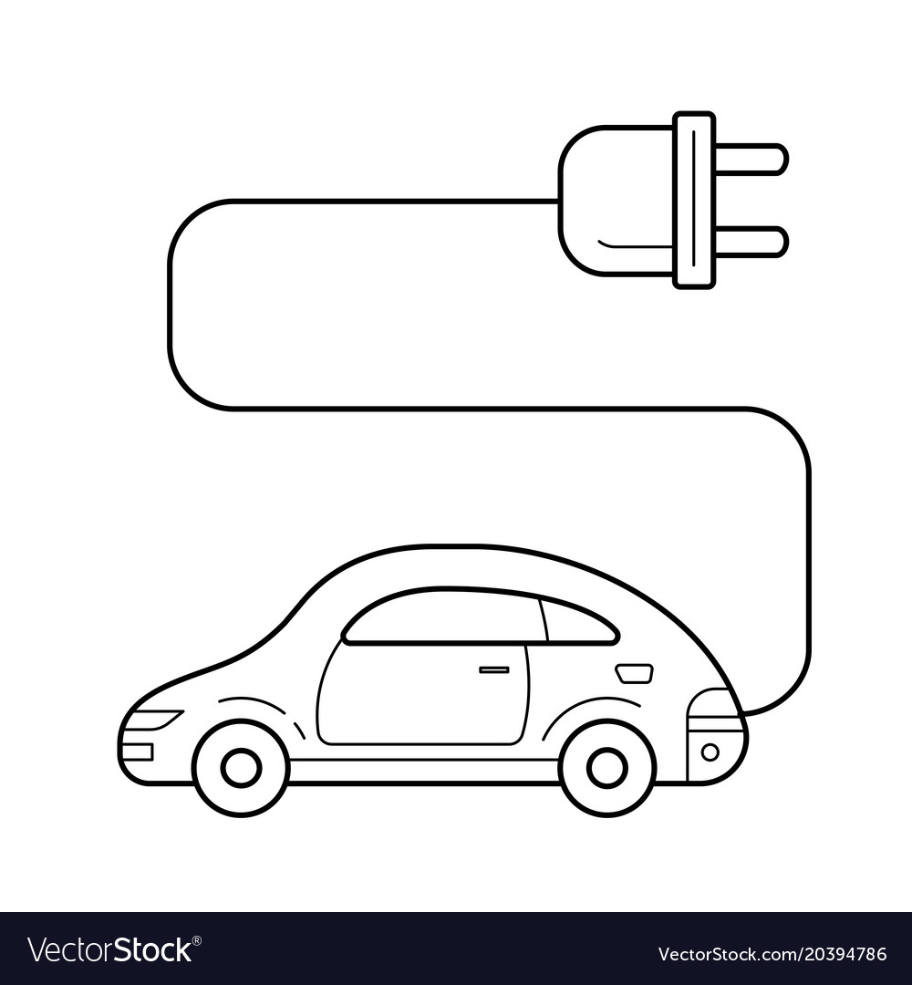 Electric car line icon Royalty Free Vector Image