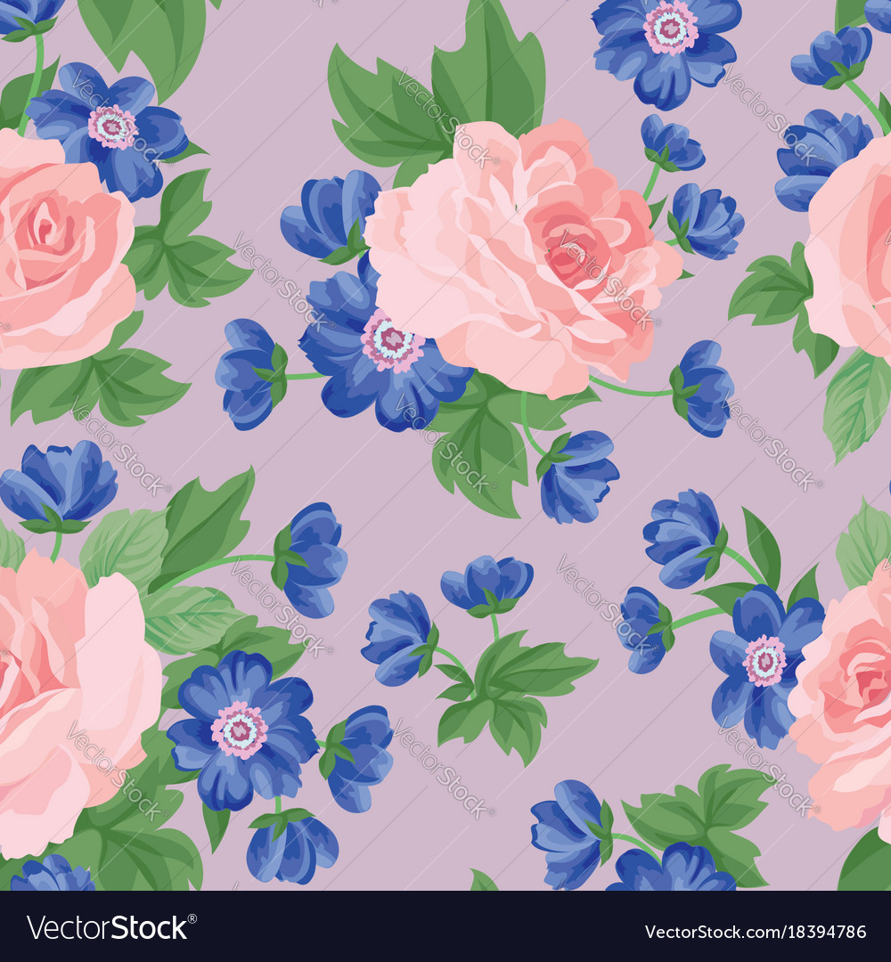 Floral seamless pattern flower background garden