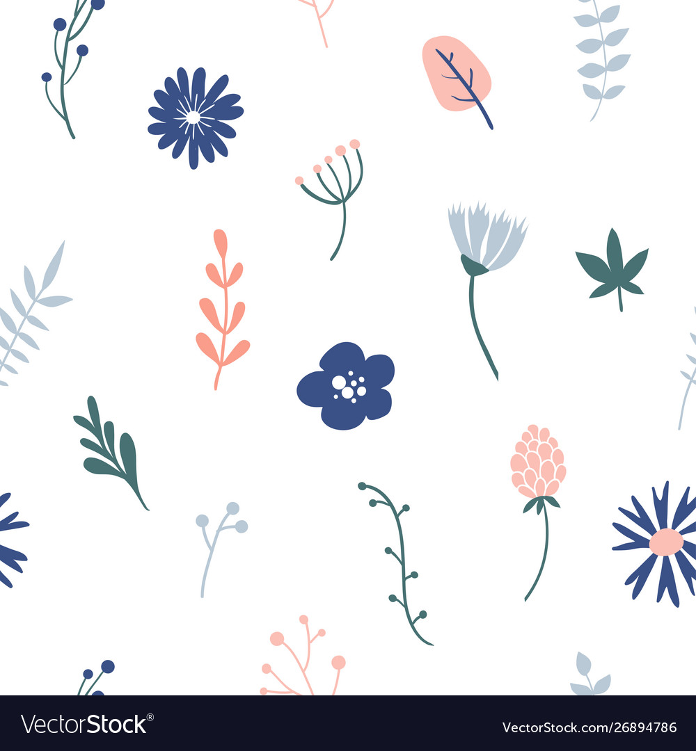 Flower simple minimalistic seamless pattern Vector Image