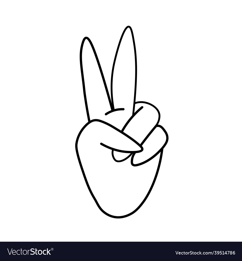 Hand peace korean finger symbol victory sign Vector Image