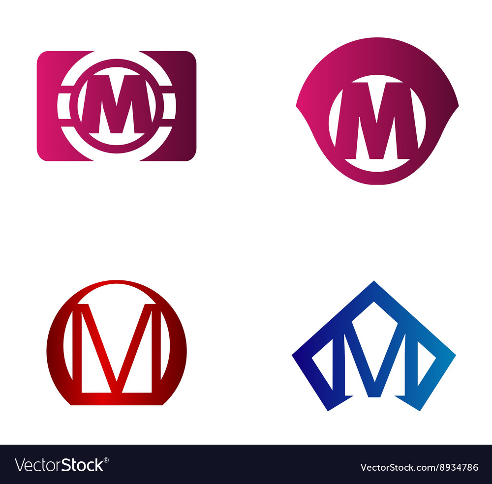 Letter m logo icon design template elements