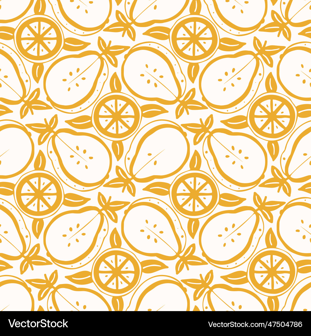 Monochrome seamless pattern with pears Royalty Free Vector