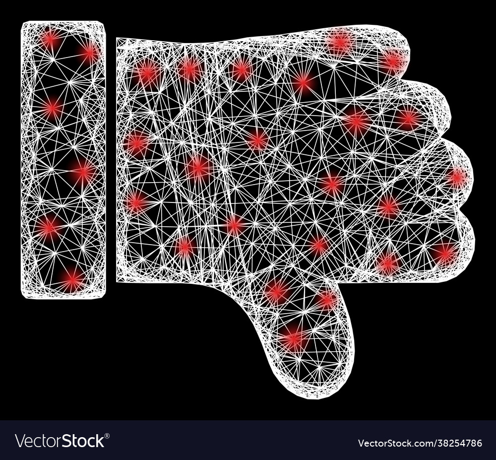 Net thumb down web mesh with bright flares